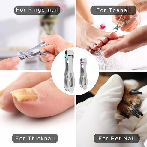 Nail Clippers Set, Fingernail and Toenail Clippers for Thick Nails, Nail Clipper for Men, Women, Seniors
