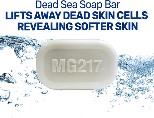 MG217 3.2oz Psoriasis Dead Sea Exfoliating Bar Soap - Dead Sea Salt, Mud, Aloe Vera, Vitamin E & Rose Geranium Oil