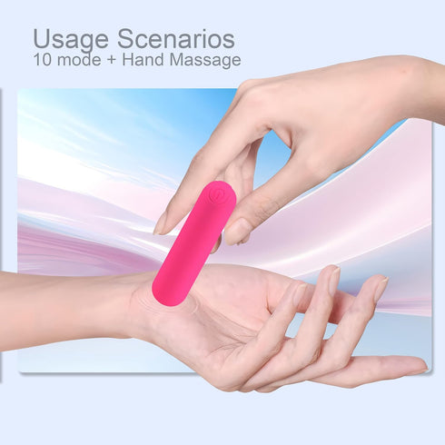Mini Waterproof Rechargeable Back Massager - Handheld Deep Tissue Neck Massager (Rosy Red)
