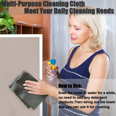 KTT Microfiber Cleaning Cloth: Reusable Thickened Streak Free Miracle Cloth for Home, Window, and Car (8 Pack)