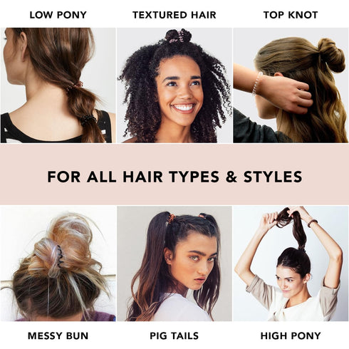 Kitsch Spiral Hair Ties for Women - No Crease Hair Tie, 8pcs Brunette, for Thick and Thin Hair