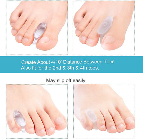 Povihome 10 Pack Gel Bunion Corrector and Toe Spacers - Small Size for Sports Activities, Bunion Pain Relief
