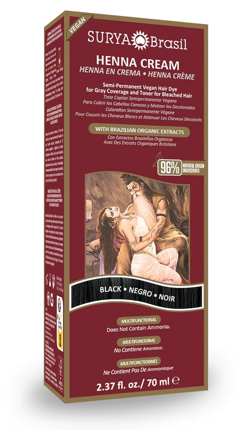 SURYA BRASIL Henna Cream - Black, 2.37 Ounces
