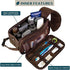 PAVILIA Toiletry Bag for Men, Dark Brown Travel Essentials Shaving Dopp Kit, Organizer Case for Grooming