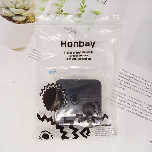 Honbay Fashion Travel Contact Lens Case Kit, Mini Contact Lens Box with Mirror (Black)