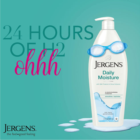 Jergens Daily Moisture Dry Skin Moisturizer, 21 oz Body Lotion with HYDRALUCENCE Blend