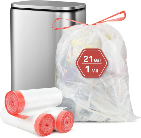 Holuwiso 21 Gallon Trash Bags, XL-Large Garbage Bags with Drawstring, 108 Count, Heavy
