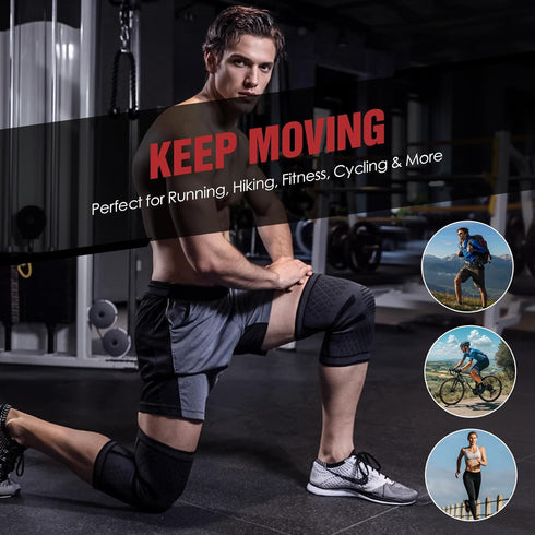 MitButy 2-Pack 1416") Compression Knee Brace for Women & Men, Knee Sleeve for Running, Basketball & Hiking, Compression