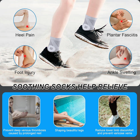 3 Pairs Neuropathy Socks for Women & Men, Nano Comprex Ankle Sleeves Protection Elastic Socks for Pain Relief