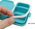Small Pill Box Supplement Case for Pocket or Purse - 3 Removable Compartments Travel Medication Organizer (Blue)