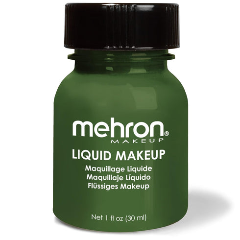 Mehron Makeup Liquid Face Paint and Body Paint, Air Brush Compatible, 1 oz (GREEN)
