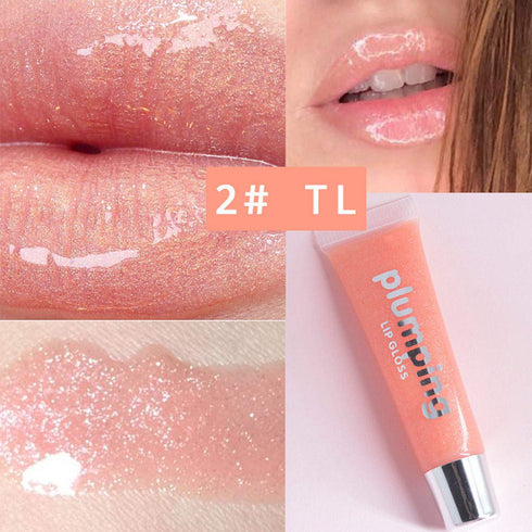 MAEPEOR Glitter Glossy Plumping Lipgloss, 9 Colors Moisturizing Lip Plumper Shiny Jelly Lip Gloss for Women and Girls