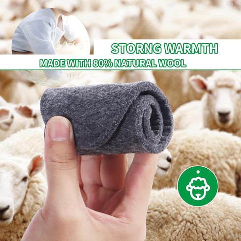 Wool Felt Warm Insoles, Winter Heated Shoe Insoles for Men and Women (Men's 7/Women's 8)