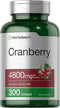 Horbaeach Cranberry Pills 4800mg, 300 Softgels, Non-GMO Gluten Free Supplement from Concentrate Extract
