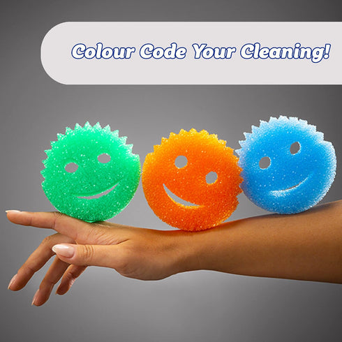 Pack 2 Scrub Daddy Colors Kitchen Sponges, Dish Sponges for Washing Up, Texture Changing Washing Up Sponge, Non Scratch