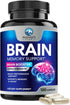 Brain Supplements for Memory and Focus - Nootropic Support with Bacopa, Cognitive Vitamins, 120 Capsules