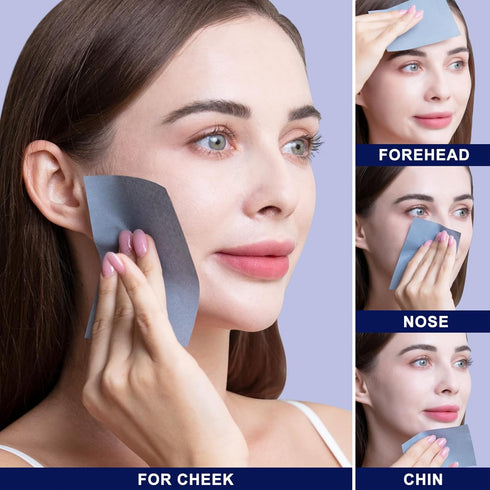 Teenitor Bamboo Charcoal Blotting Paper - 1200 Count Oil Absorbing Sheets for Face Oil Control, Perfect for Oily Skin