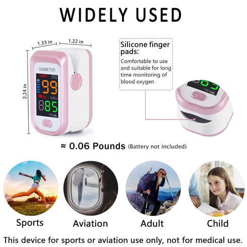 Pulse Oximeter Fingertip, Blood Oxygen Saturation Monitor with Large LED Display, Heart Rate Monitor for Adults