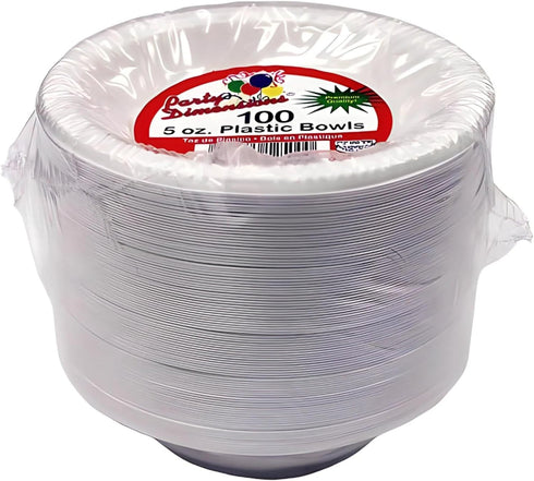 Party Dimensions Premium Heavy Weight Dessert Bowls - Small Plastic Disposable for Party Catering Supplies, 100 Pcs