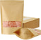 FireKylin 100 Pcs Kraft Paper Bags with Window, 6.3" x 8.6" Zip Lock Food Storage Bags for Packaging Products