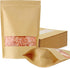 FireKylin 100 Pcs Kraft Paper Bags with Window, 6.3" x 8.6" Zip Lock Food Storage Bags for Packaging Products