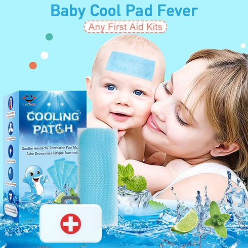 20 Sheets Cooling Patches for Fever Discomfort & Pain Relief, Soothe Headache Pain, Pack of 20 Blue