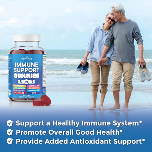 8 in 1 Immune Support Booster Supplement with Astragalus Root, Vitamin C and Zinc 50mg, Vitamin D 5000 IU, Turmeric