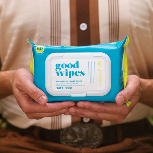 Goodwipes 360 Count Flushable & Plant-Based Wipes with Botanicals | Shea-Coco with Aloe, Septic Safe Dispenser