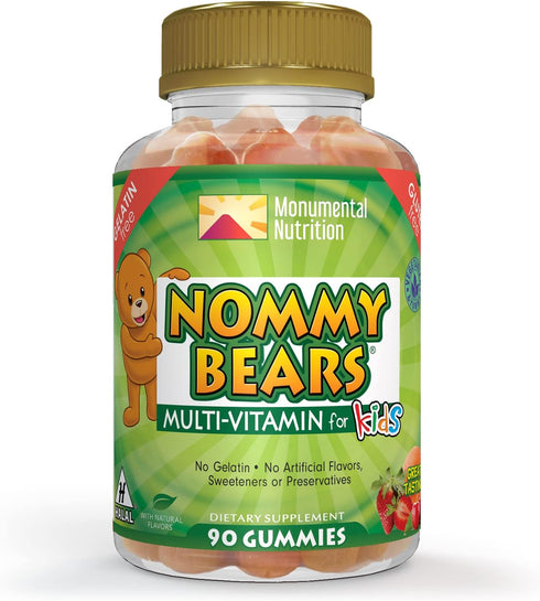 MULTIVITAMIN Gelatin-Free Gummies for Kids, 11 Essentials, 3 Flavors, Vegetarian, Gluten-Free, Bear Shapes