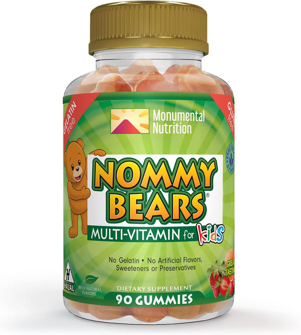 MULTIVITAMIN Gelatin-Free Gummies for Kids, 11 Essentials, 3 Flavors, Vegetarian, Gluten-Free, Bear Shapes