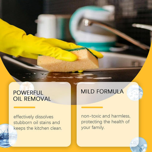 Juefesi Countertops, 2 Heavy Duty Kitchen Degreaser Spray, Powerful Cleaner for Stubborn Oil Stains, Grease Remover