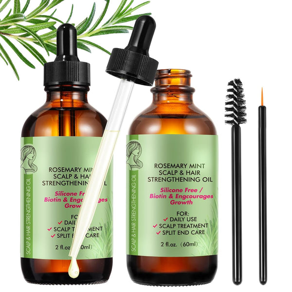 ZIXBMHYJ Rosemary Essential Oil (2 Pack), Rosemary Oil for Hair Growth & Skin