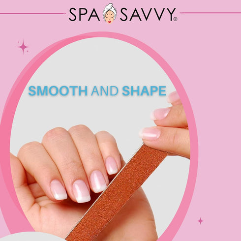 Nail File Set - 30 Count Double Sided 4.5 Inch Emery Board Nail Files for Natural Nails Care