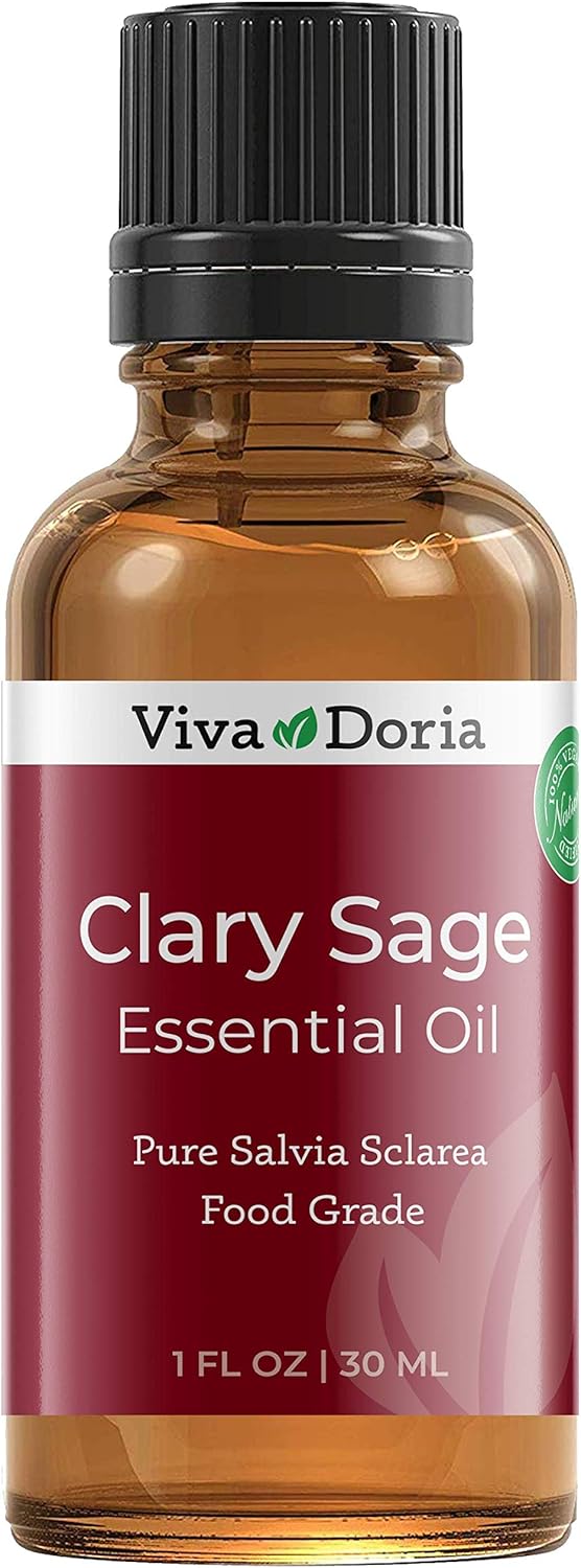 Viva Doria 100% Pure Clary Sage Essential Oil, Undiluted, Food Grade, 30 mL (1 Fl Oz)