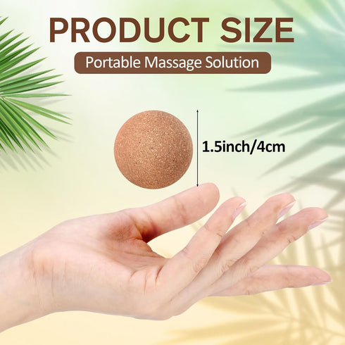 Seenelling 50 1.5 Inch Pcs Cork Massage Ball Solid Hard Myofascial Release Yoga Ball for Back Foot Neck Pain Therapy