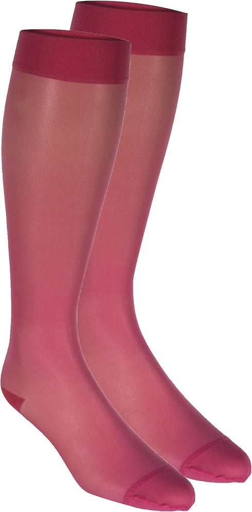 Truform Sheer Compression Stockings, 15-20 mmHg, Women's Knee High, Pink, X-Large