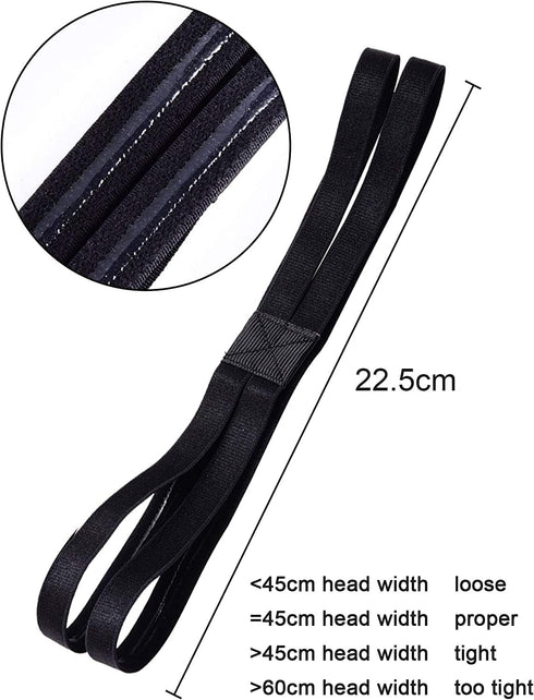 Shappy 3 Pieces Double-straps Elastic Sport Headbands Non-slip Sweatband for Men or Women