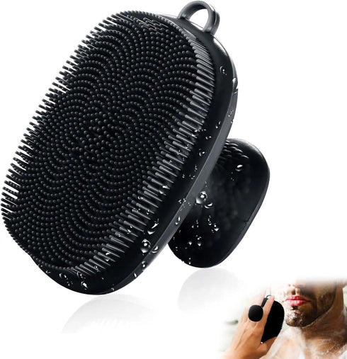 VWMYQ Face Scrubber, Silicone Face Wash Brush, Manual Waterproof Cleansing Skin Care Brush for Exfoliating, Black