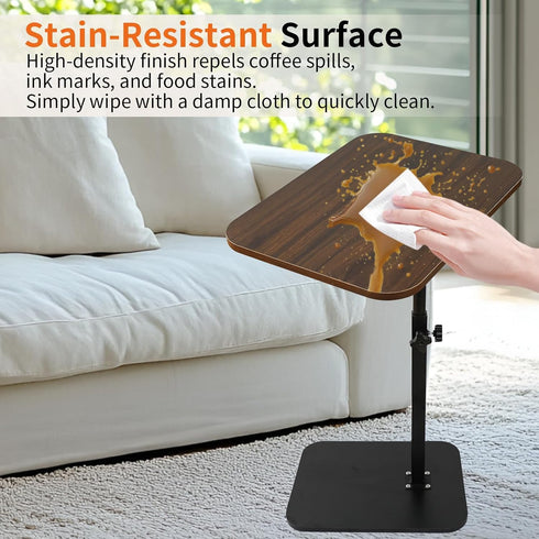Spaces(15.7" 11.8" TV Tray Side Table, Adjustable Couch Table and Sofa Table, Overbed Snack Tables Study TV Tray C