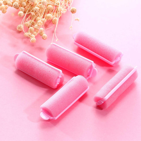 Zhehao 36 Pcs Small Pink Foam Hair Rollers for Heatless Curls, Flexible Sleeping Hairdressing Curler (0.79 x 2.76 Inch)