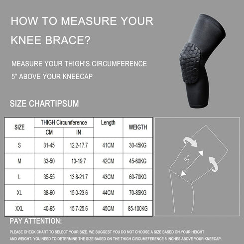 Full Knee Calf Padded Compression Leg Sleeve, Thigh Sports Protective Gear for Youth Kids Adult