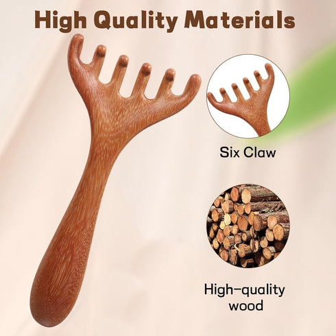 PKRFCJ 2 1, 1) Wooden Scalp Massager Pcs Massage Comb Brown Wood Massager Tool,Body Guas Sha Tools for Head, Neck