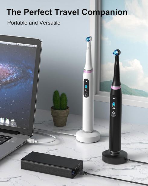 WUKUR Charger Base for Oral B iO, Compatible with Electric Toothbrush Series 7/8/9, Magnetic Travel Charging Base