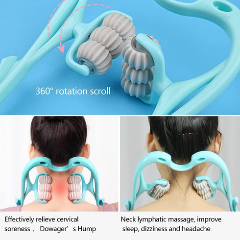 HaSeftni Trigger Point Roller Massager Tool - 6 Balls for Pain Relief, Deep Tissue Handheld Massage for Legs, Waist,