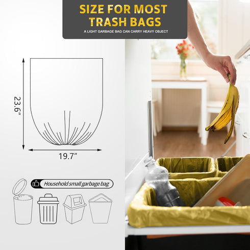 4-6 Gallon Small Gold Trash Bags, 100 Count Strong Golden Garbage Bags for Office Home Kitchen Waste Basket