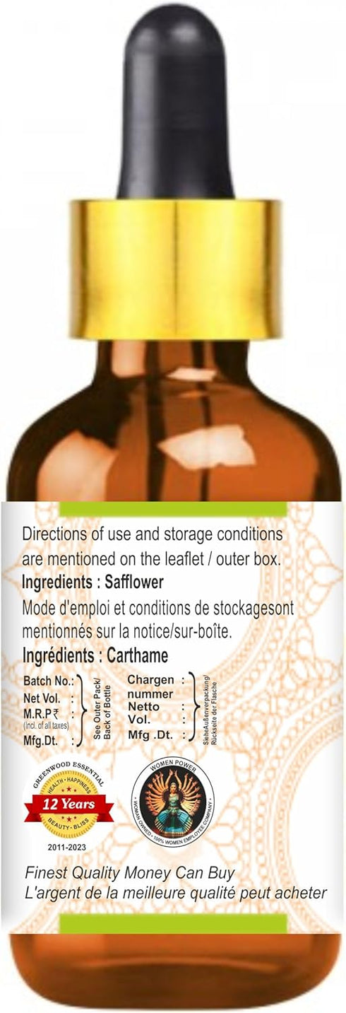 Pure Saffron Essential Oil - 5ml with Glass Dropper, Steam Distilled