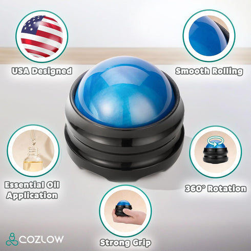 Handheld Massage Roller Ball - Manual Massager for Trigger Point Deep Tissue Myofascial Release, Pain Relief for Back,