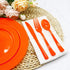 150 Pack Orange Plastic Silverware - Heavy Duty Cutlery with 50 Forks, 50 Spoons, 50 Knives for Parties