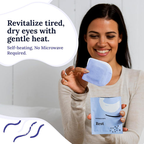 Rest Self Heating Warm Compress for Eyes, Heated Eye Mask for Dry Eye Relief, 30 Count