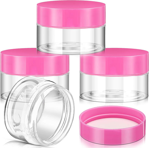 Patelai 4 Pieces Round Clear Plastic Container Jars - Leak Proof with Lids for Travel Storage of Makeup, Beauty